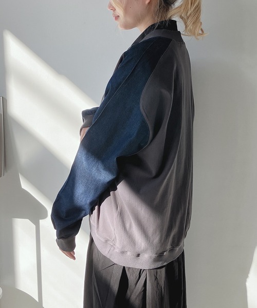 AS KNOW AS plus(アズノゥアズプラス)の「◎インディゴミックスカーディガン(カーディガン/ボレロ・レディース・チャコールグレー/インディゴブルー/ブルー・FREE)」の21枚目の写真