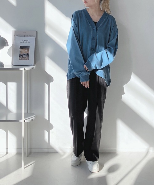 AS KNOW AS plus(アズノゥアズプラス)の「◎インディゴミックスカーディガン(カーディガン/ボレロ・レディース・チャコールグレー/インディゴブルー/ブルー・FREE)」の15枚目の写真