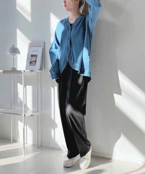 AS KNOW AS plus(アズノゥアズプラス)の「◎インディゴミックスカーディガン(カーディガン/ボレロ・レディース・チャコールグレー/インディゴブルー/ブルー・FREE)」の16枚目の写真