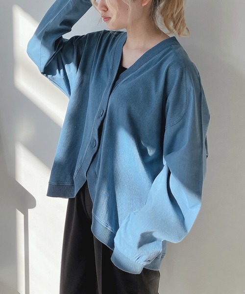 AS KNOW AS plus(アズノゥアズプラス)の「◎インディゴミックスカーディガン(カーディガン/ボレロ・レディース・チャコールグレー/インディゴブルー/ブルー・FREE)」の11枚目の写真