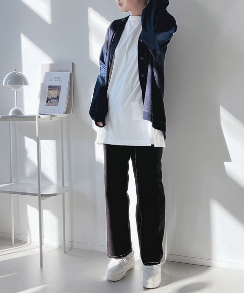 AS KNOW AS plus(アズノゥアズプラス)の「◎インディゴミックスカーディガン(カーディガン/ボレロ・レディース・チャコールグレー/インディゴブルー/ブルー・FREE)」の10枚目の写真