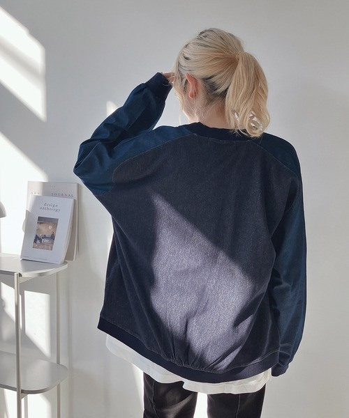 AS KNOW AS plus(アズノゥアズプラス)の「◎インディゴミックスカーディガン(カーディガン/ボレロ・レディース・チャコールグレー/インディゴブルー/ブルー・FREE)」の8枚目の写真