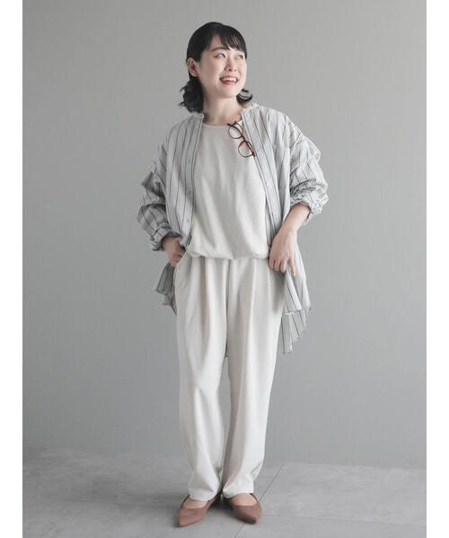 CRAFT STANDARD BOUTIQUE（クラフトスタンダードブティック）の「【追加】8分丈ウエストタックオールインワン（ワンピース・レディース・アイボリー/ネイビー/ブラック・M/L）」の4枚目の写真