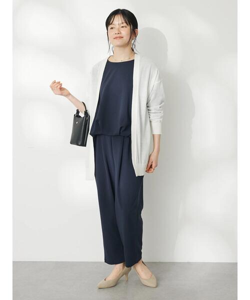 CRAFT STANDARD BOUTIQUE（クラフトスタンダードブティック）の「【追加】8分丈ウエストタックオールインワン（ワンピース・レディース・アイボリー/ネイビー/ブラック・M/L）」の8枚目の写真