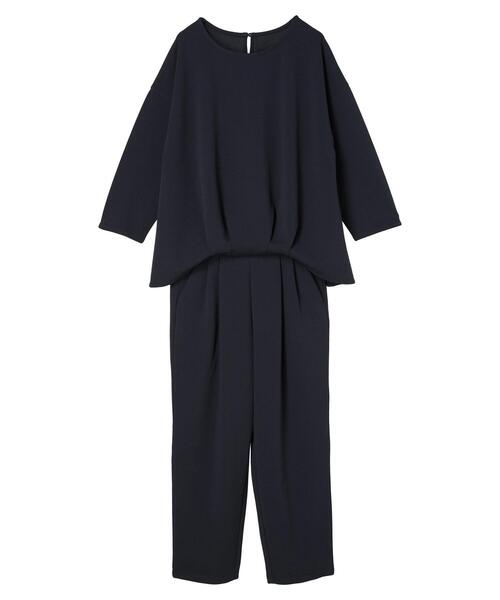 CRAFT STANDARD BOUTIQUE（クラフトスタンダードブティック）の「【追加】8分丈ウエストタックオールインワン（ワンピース・レディース・アイボリー/ネイビー/ブラック・M/L）」の10枚目の写真