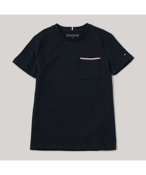 TOMMY HILFIGER(トミーヒルフィガー)の「BOYS ポケットショートスリーブTシャツ(Tシャツ/カットソー・キッズ・ネイビー/ホワイト・130cm/160cm/140cm/150cm)」の2枚目の写真