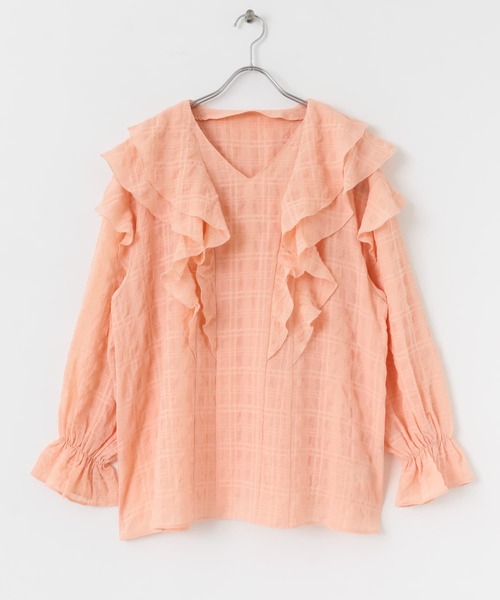 HEYUMM（ヘユム）の「チュニックフリルブラウス（シャツ/ブラウス・レディース・オフホワイト/オレンジ/ブラック・ONE）」の17枚目の写真