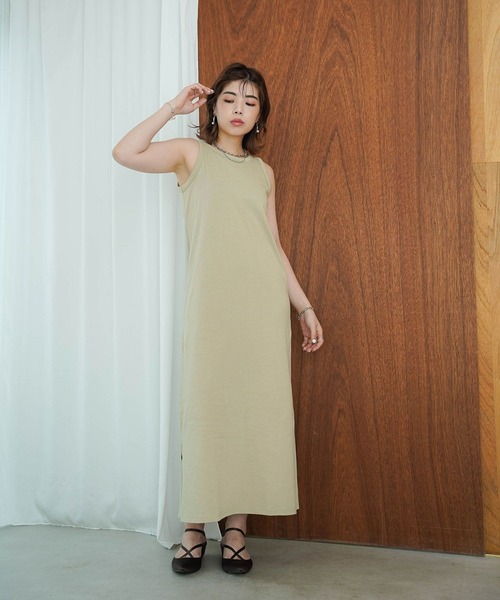 mimi toujours(ミミトゥジュール)の「アメスリ Iライン カットソー ワンピース mimi toujours×itsPeachi(ワンピース・レディース・ベージュ/ブルー・M)」の18枚目の写真