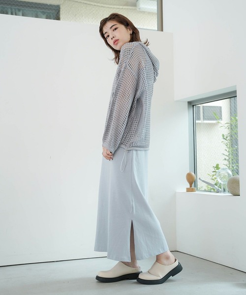 mimi toujours(ミミトゥジュール)の「アメスリ Iライン カットソー ワンピース mimi toujours×itsPeachi(ワンピース・レディース・ベージュ/ブルー・M)」の10枚目の写真
