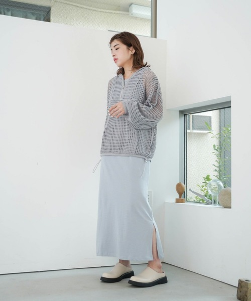 mimi toujours(ミミトゥジュール)の「アメスリ Iライン カットソー ワンピース mimi toujours×itsPeachi(ワンピース・レディース・ベージュ/ブルー・M)」の13枚目の写真