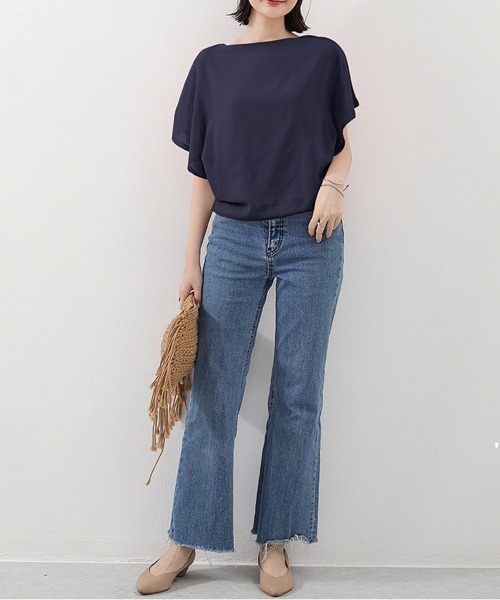 Miniministore（ミニミニストア）の「フレア袖シャツブラウスシフォントップス（シャツ/ブラウス・レディース・ブルー/ブラック/ピンク/サーモンピンク/ホワイト/ネイビー・L/M）」の15枚目の写真