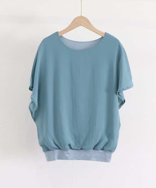 Miniministore（ミニミニストア）の「フレア袖シャツブラウスシフォントップス（シャツ/ブラウス・レディース・ブルー/ブラック/ピンク/サーモンピンク/ホワイト/ネイビー・L/M）」の20枚目の写真