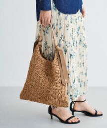 le.coeur blanc | グログランテープ柄編みペーパーバッグ(かごバッグ)