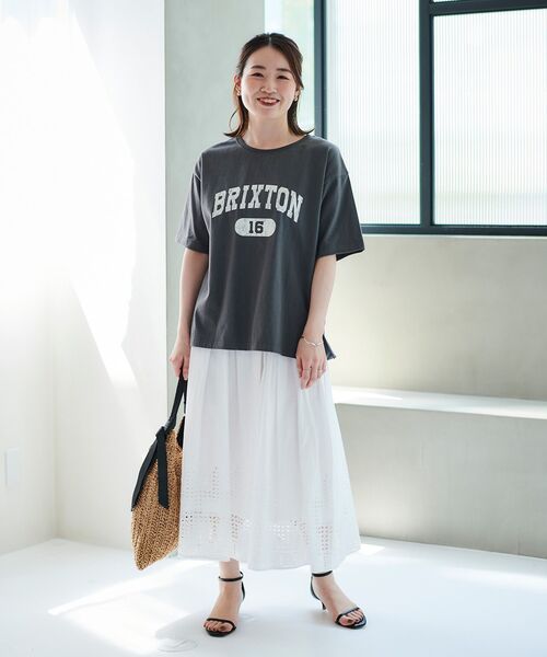 le.coeur blanc(ルクールブラン)の「グログランテープ柄編みペーパーバッグ(かごバッグ・レディース・ベージュ/ブラック・FREE)」の12枚目の写真