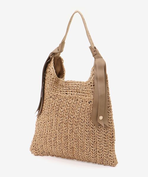 le.coeur blanc(ルクールブラン)の「グログランテープ柄編みペーパーバッグ(かごバッグ・レディース・ベージュ/ブラック・FREE)」の22枚目の写真