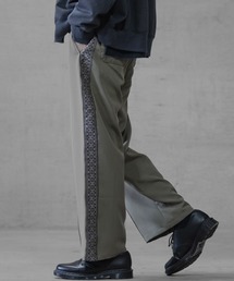 【i】ポリストレッチ ジャガードライン トラックパンツ