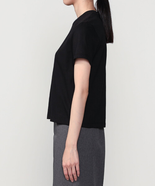 alvana（アルヴァナ）の「alvana | コットン 半袖ワイドTシャツ WOMEN（Tシャツ/カットソー・レディース・ホワイト/ブラック・0）」の5枚目の写真