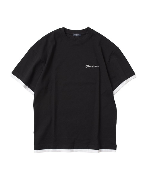 GLAZOS(グラソス)の「ワンポイントロゴ裾レイヤード半袖Tシャツ(Tシャツ/カットソー・キッズ・ライトブルー/ブラック/ホワイト/ライトグリーン/ネイビー・140cm/150cm/160cm/170cm/130cm)」の20枚目の写真