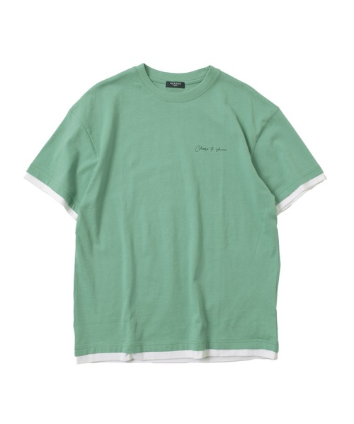 GLAZOS(グラソス)の「ワンポイントロゴ裾レイヤード半袖Tシャツ(Tシャツ/カットソー・キッズ・ライトブルー/ブラック/ホワイト/ライトグリーン/ネイビー・140cm/150cm/160cm/170cm/130cm)」の21枚目の写真