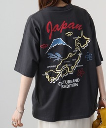 オーバーサイズ スカジャン風 ヘビーウエイト半袖Tシャツ