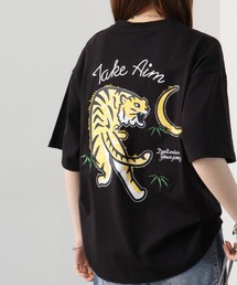 オーバーサイズ スカジャン風 ヘビーウエイト半袖Tシャツ