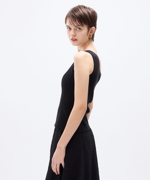 DEICY(デイシー)の「アシメカップインリブカッソー(Tシャツ/カットソー・レディース・アイボリー/ブラック/ベージュ・FREE)」の5枚目の写真