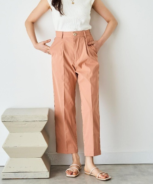 マドモアゼルノンノン チノパンツ ベージュ系色 サイズL新品 美品✨【Mademoiselle NON NON】 チノパン L 大きいサイズ