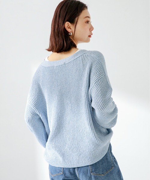 URBAN RESEARCH Sonny Label（アーバンリサーチサニーレーベル）の「シャイニーカーディガン（カーディガン/ボレロ・レディース・オフホワイト/ブルー/ライトグレー・FREE）」の9枚目の写真