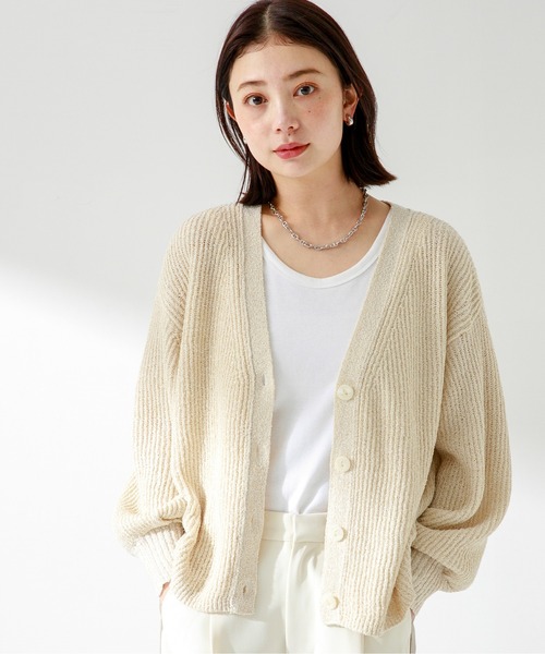 URBAN RESEARCH Sonny Label（アーバンリサーチサニーレーベル）の「シャイニーカーディガン（カーディガン/ボレロ・レディース・オフホワイト/ブルー/ライトグレー・FREE）」の15枚目の写真