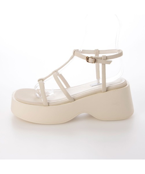 EVOL（イーボル）の「XSからLLまで豊富なサイズ展開【EVOL】Tストラップスクエア厚底サンダル IW5406（サンダル・レディース・ブラック/シルバー/アイボリー・XS/L/M/S/LL）」の19枚目の写真