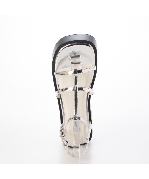 EVOL（イーボル）の「XSからLLまで豊富なサイズ展開【EVOL】Tストラップスクエア厚底サンダル IW5406（サンダル・レディース・ブラック/シルバー/アイボリー・XS/L/M/S/LL）」の14枚目の写真