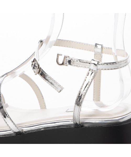 EVOL（イーボル）の「XSからLLまで豊富なサイズ展開【EVOL】Tストラップスクエア厚底サンダル IW5406（サンダル・レディース・ブラック/シルバー/アイボリー・XS/L/M/S/LL）」の15枚目の写真