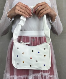 ｔｏｌｅｎｅ | スタッズ付き フェイクレザーワンハンドル くしゅくしゅ ギャザーハンドバッグ(ハンドバッグ)