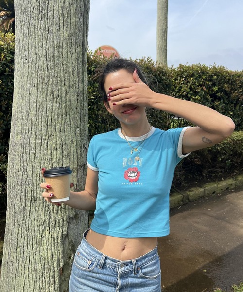 ROXY（ロキシー）の「LA FLORA/ロキシーパイピングショート丈リンガーTシャツ（Tシャツ/カットソー・レディース・ターコイズブルー/レッド/ホワイト/ブラック・MEDIUM/LARGE/SMALL）」の20枚目の写真