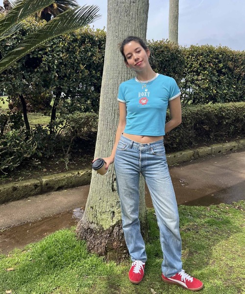 ROXY（ロキシー）の「LA FLORA/ロキシーパイピングショート丈リンガーTシャツ（Tシャツ/カットソー・レディース・ターコイズブルー/レッド/ホワイト/ブラック・MEDIUM/LARGE/SMALL）」の21枚目の写真