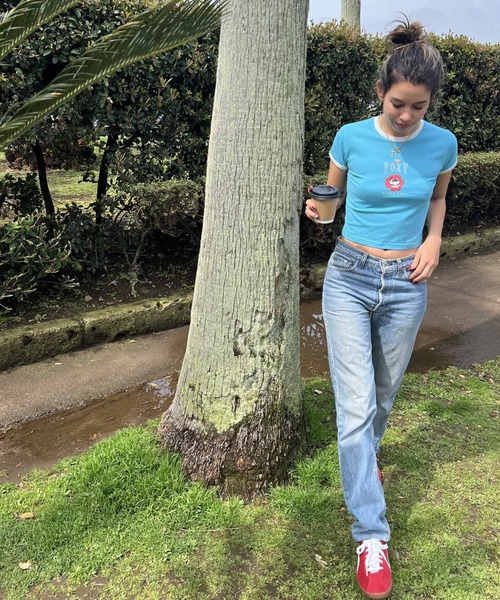 ROXY（ロキシー）の「LA FLORA/ロキシーパイピングショート丈リンガーTシャツ（Tシャツ/カットソー・レディース・ターコイズブルー/レッド/ホワイト/ブラック・MEDIUM/LARGE/SMALL）」の19枚目の写真