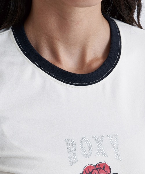ROXY（ロキシー）の「LA FLORA/ロキシーパイピングショート丈リンガーTシャツ（Tシャツ/カットソー・レディース・ターコイズブルー/レッド/ホワイト/ブラック・MEDIUM/LARGE/SMALL）」の12枚目の写真