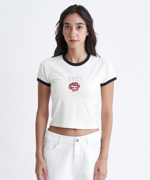 ROXY（ロキシー）の「LA FLORA/ロキシーパイピングショート丈リンガーTシャツ（Tシャツ/カットソー・レディース・ターコイズブルー/レッド/ホワイト/ブラック・MEDIUM/LARGE/SMALL）」の13枚目の写真