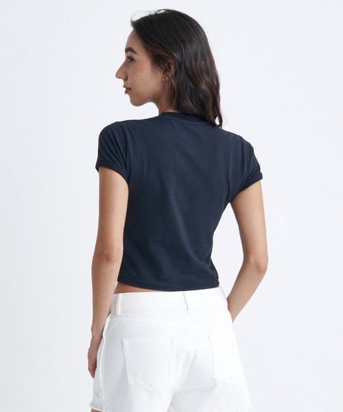 ROXY（ロキシー）の「LA FLORA/ロキシーパイピングショート丈リンガーTシャツ（Tシャツ/カットソー・レディース・ターコイズブルー/レッド/ホワイト/ブラック・MEDIUM/LARGE/SMALL）」の15枚目の写真