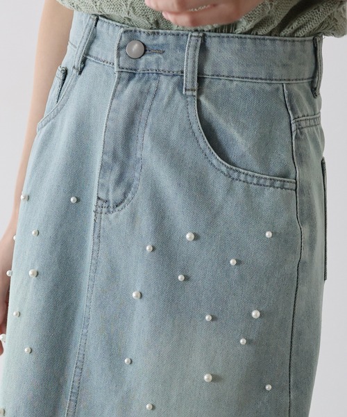BLUEEAST（ブルーイースト）の「パール付きデニムスカート（デニムスカート・レディース・ブルー・MEDIUM/LARGE）」の9枚目の写真