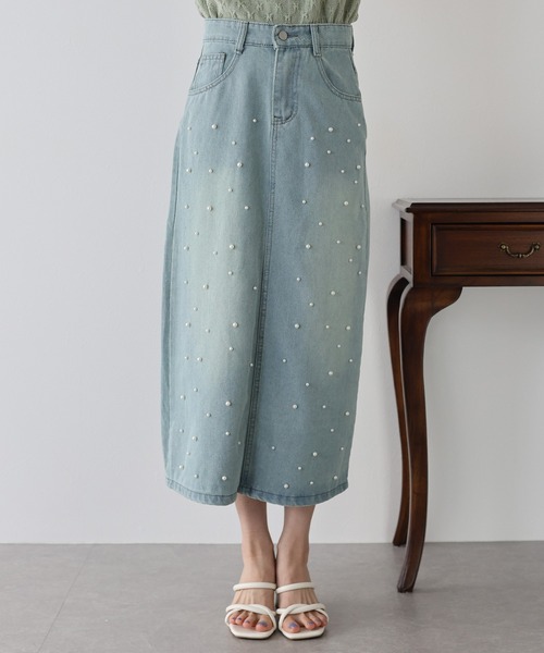 BLUEEAST（ブルーイースト）の「パール付きデニムスカート（デニムスカート・レディース・ブルー・MEDIUM/LARGE）」の10枚目の写真