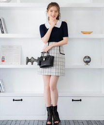SWINGLE | 【日本製】ブレードトリミングチェックミニスカート(スカート)