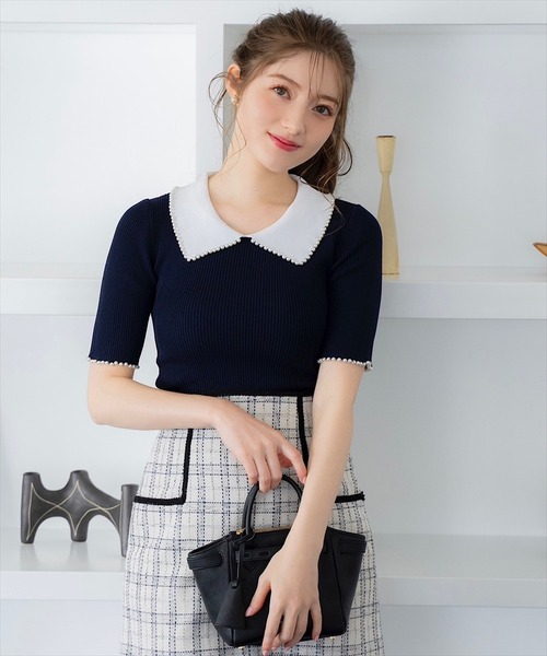 SWINGLE（スウィングル）の「【日本製】ブレードトリミングチェックミニスカート（スカート・レディース・ブラック系その他5/ベージュ系その他6・SMALL/MEDIUM）」の4枚目の写真