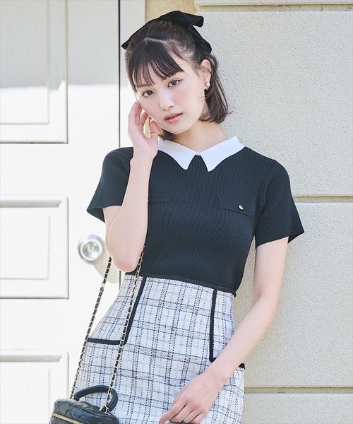 セール】【日本製】ブレードトリミングチェックミニスカート