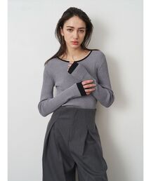 ELENDEEK | バックオープンパイピングニット(ニット/セーター)