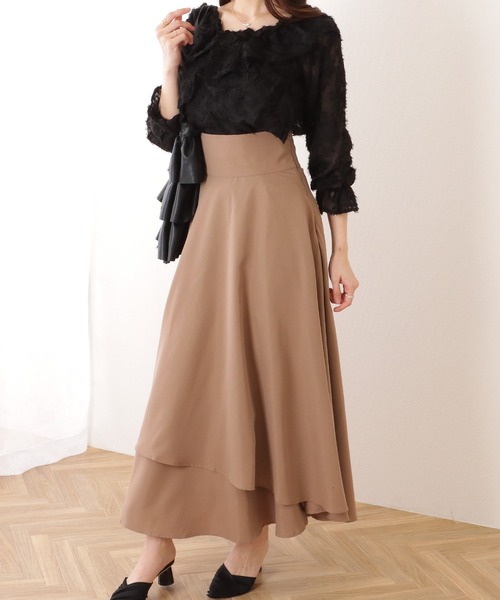 Lace Ladies(レースレディース)の「2WAY ギャザーネック クロス フリル キャンディ袖 ブラウス(シャツ/ブラウス・レディース・アイボリー/ブラック・FREE)」の4枚目の写真