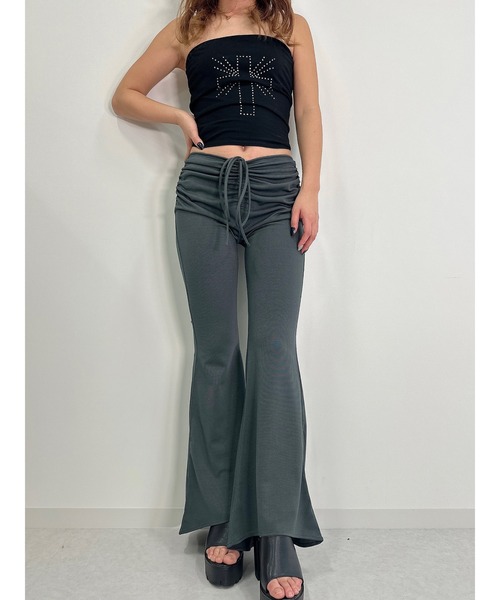 DURAS（デュラス）の「Gather flare pants（その他パンツ・レディース・チャコールグレー/ブラウン・SMALL/MEDIUM）」の18枚目の写真