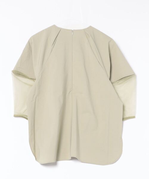 REAL CUBE（リアルキューブ）の「ランタンスリーブシアー切替えブラウス（シャツ/ブラウス・レディース・ブラック/ベージュ/オリーブ・M）」の10枚目の写真