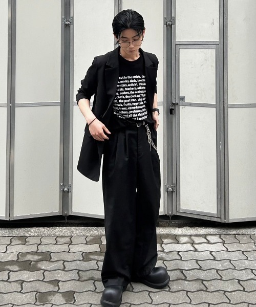 Chikashitsu +（チカシツプラス）の「【Chikashitsu +】logo lettering t-shirt / 【チカシツプラス】ロゴレタリングプリント半袖Tシャツ（Tシャツ/カットソー・メンズ・ホワイト/ブラック・ONE SIZE）」の3枚目の写真