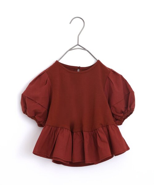 p.premier（ピードットプルミエ）の「ペプラムパフTシャツ（Tシャツ/カットソー・キッズ・ブラック/ブラウン/アイボリー・130/140/90/100/110/120/80）」の3枚目の写真